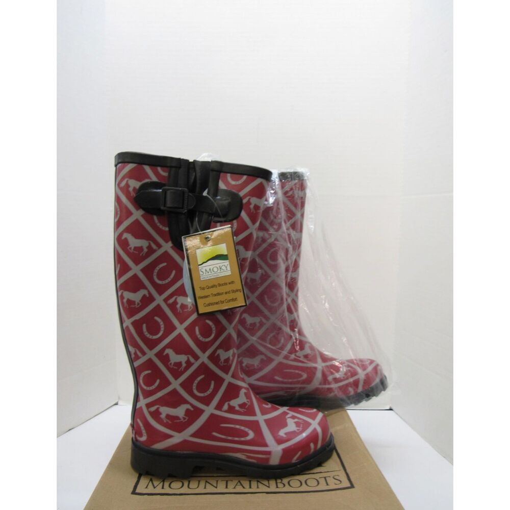 New in Box Smoky Mountain Cheshire Rain Boots Maroon Women's Size 7